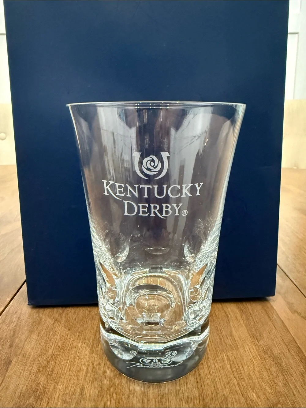 Baccarat Clear Kentucky Derby Etched Crystal Tumbler